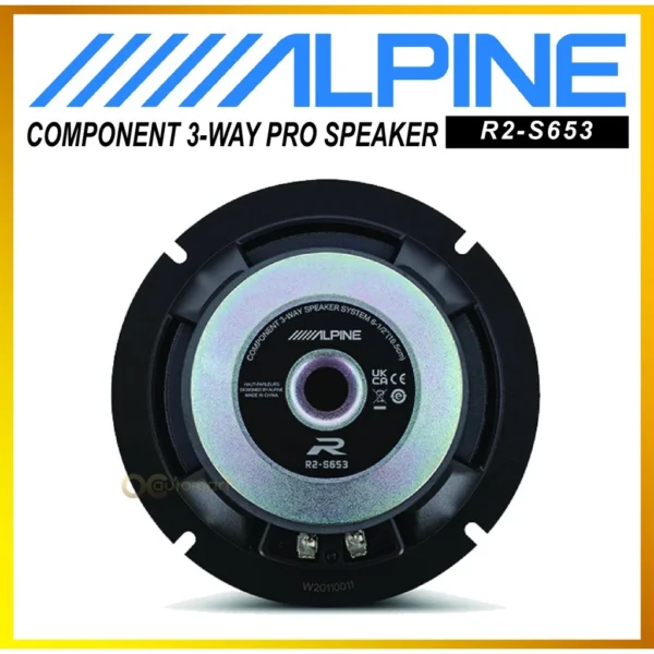 Alpine R-Series 6.5" Hi-Res Pro 3 Way Component Car Speaker Set R2-S653
